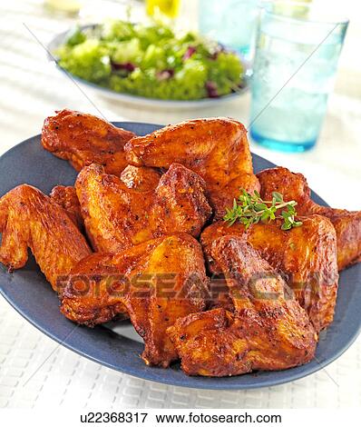 BBQ Spicy Chicken Wings - Non Exclusive View Large Photo Image Stock Photo - BBQ Spicy Chicken Wings - Non Exclusive. Fotosearch