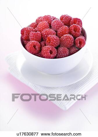Stock Photo - Bowl Of Raspberries. Fotosearch
