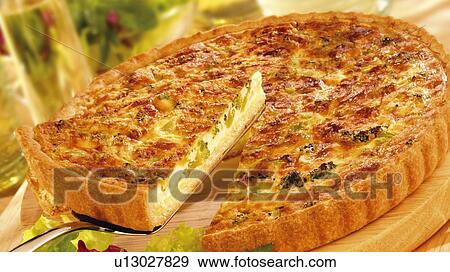 Stock Photo - Broccoli And Cheese Quiche - Non Exclusive. Fotosearch