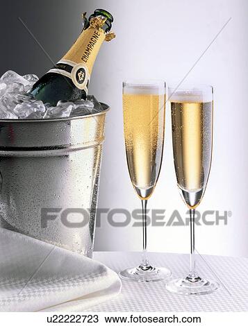 Champagne Bucket And Glasses - Non Exclusive View Large Photo Image Stock Image - Champagne Bucket And Glasses - Non Exclusive. Fotosearch