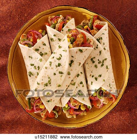 Stock Image - Chicken Fajitas - Non Exclusive. Fotosearch