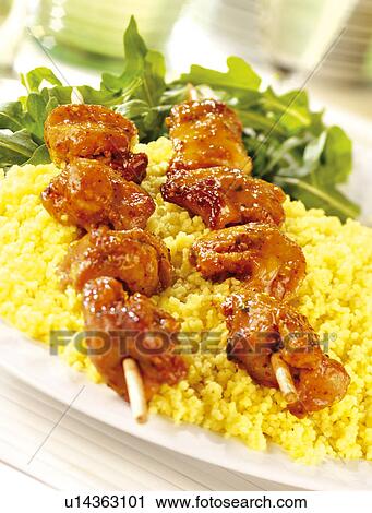 Stock Image - Chicken Kebabs. Fotosearch