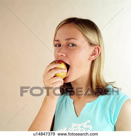 Child with apple View Large Photo Image Stock Photo - Child with apple. Fotosearch