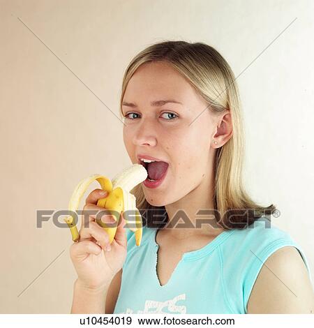 Stock Photo - Child with banana. Fotosearch