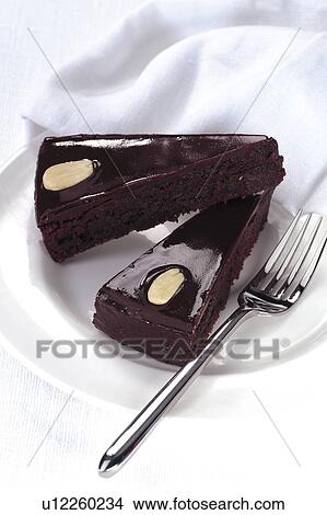 Picture - Chocolate and almond cake. Fotosearch