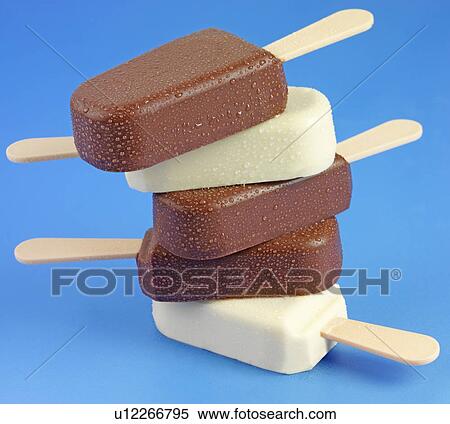 Stock Photography - Chocolate Ice Cream Lollipops - Non Exclusive. Fotosearch