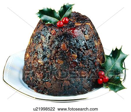 Stock Image - Christmas Pudding on White - Non Exclusive. Fotosearch