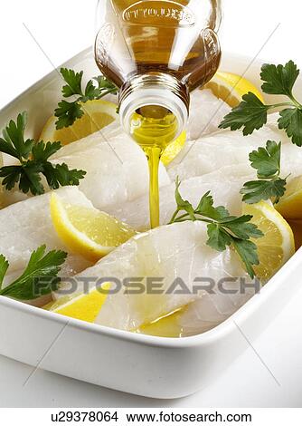 Picture - Cod And Olive Oil - Non Exclusive. Fotosearch