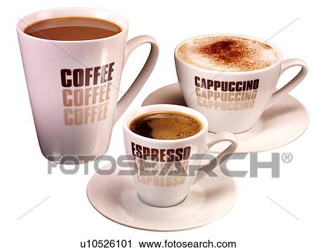 Stock Image - Coffee Selection on White - Non Exclusive. Fotosearch