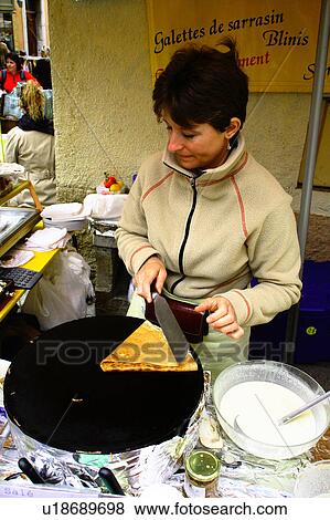 Stock Photo - Cooking on a market stall. Fotosearch