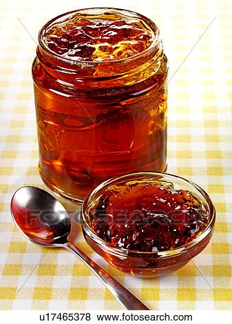 Stock Photo - Crab Apple Jelly Without Label - Non Exclusive. Fotosearch