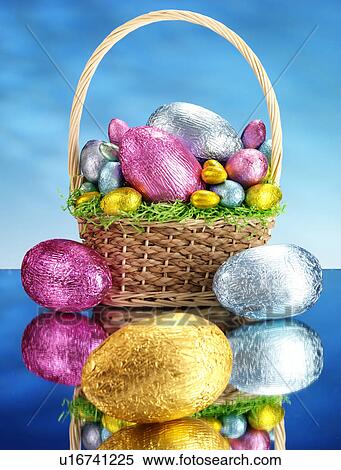 Easter Egg Basket - Non Exclusive View Large Photo Image Stock Photography - Easter Egg Basket - Non Exclusive. Fotosearch