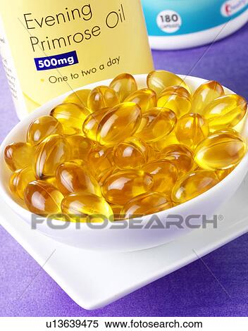 Stock Photography - Evening Primrose Oil Capsules - Non Exclusive. Fotosearch