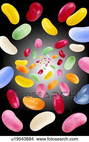 Picture - Flying jelly beans. Fotosearch