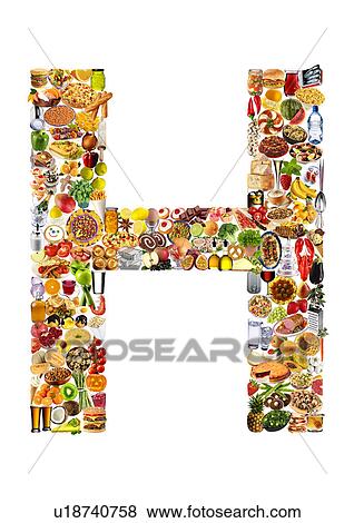 Stock Photo - Foodfont Letter h on White - Non Exclusive. Fotosearch