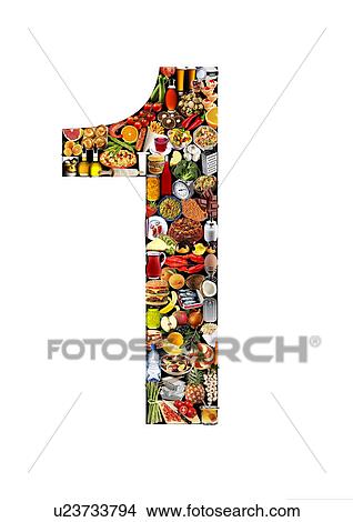 Foodfont Number on Black And White - Non Exclusive View Large Photo Image Picture - Foodfont Number on Black And White - Non Exclusive. Fotosearch