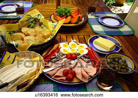 French lunch table View Large Photo Image Stock Photograph - French lunch table. Fotosearch