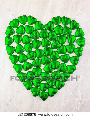 Stock Photograph - Green Chocolate Heart - Non Exclusive. Fotosearch