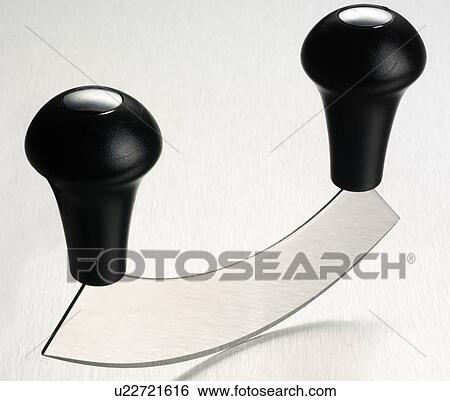 Stock Photograph - Hachoir, Mezzaluna. Fotosearch