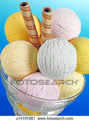 Ice Cream Scoop in Glass Bowl With Wafer - Non Exclusive View Large Photo Image Stock Image - Ice Cream Scoop in Glass Bowl With Wafer - Non Exclusive. Fotosearch