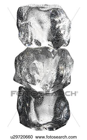 Stock Image - Ice Cubes on White - Non Exclusive. Fotosearch