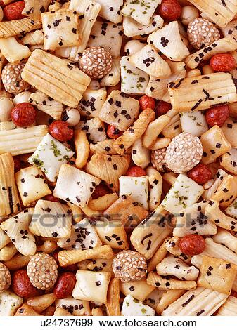 Japanese Rice Crackers - Non Exclusive View Large Photo Image Stock Photo - Japanese Rice Crackers - Non Exclusive. Fotosearch
