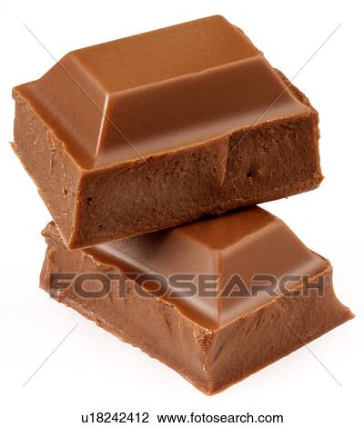 Stock Image - Milk Chocolate on White - Non Exclusive. Fotosearch