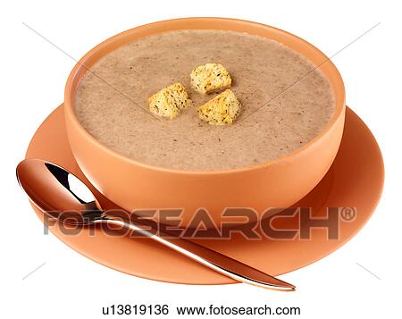Mushroom Soup Cut Out - Non Exclusive View Large Photo Image Stock Photograph - Mushroom Soup Cut Out - Non Exclusive. Fotosearch