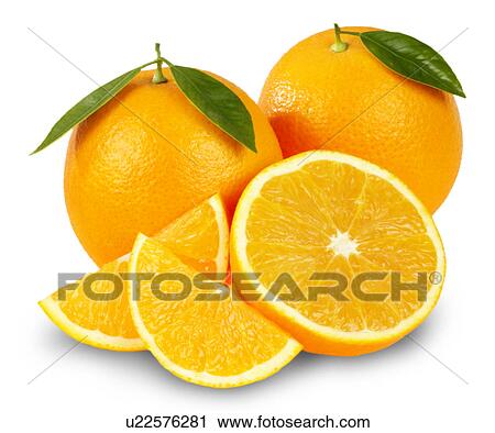 Stock Image - Oranges on white. Fotosearch