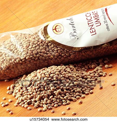 Picture - Packet of lentils. Fotosearch