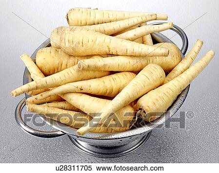 Stock Photography - Parsnips In Colander. Fotosearch