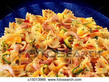Stock Photograph - Pasta with prawns. Fotosearch