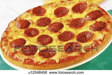 Pepperoni Pizza - Non Exclusive View Large Photo Image Stock Photograph - Pepperoni Pizza - Non Exclusive. Fotosearch