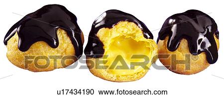 Stock Image - Profiteroles on White - Non Exclusive. Fotosearch