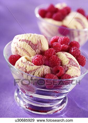 Stock Photo - Raspberry Ripple Ice Cream - Non Exclusive. Fotosearch