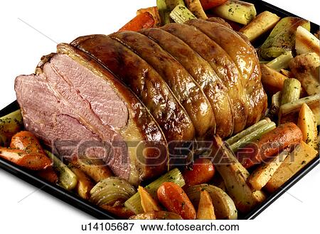 Roast beef and vegetables View Large Photo Image Stock Photo - Roast beef and vegetables. Fotosearch