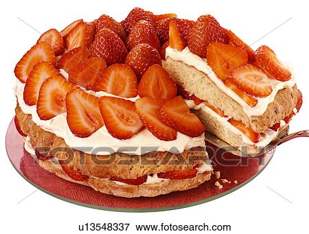 Stock Photo - Strawberry Cream Cake - Non Exclusive. Fotosearch