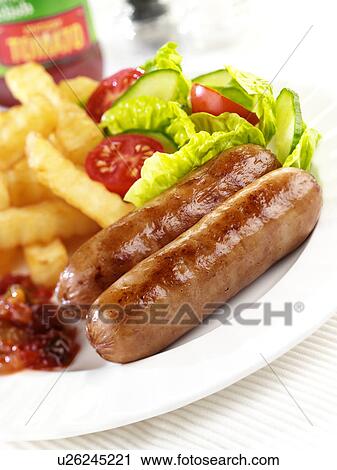 Two Sausages - Non Exclusive View Large Photo Image Stock Image - Two Sausages - Non Exclusive. Fotosearch