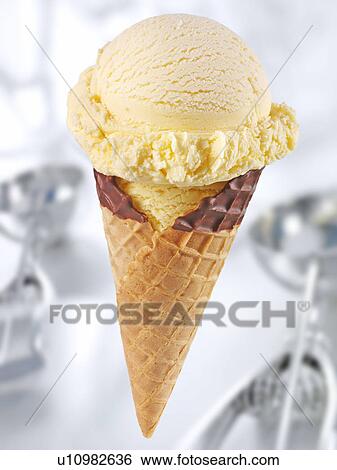 Vanilla Ice Cream Cone - Non Exclusive View Large Photo Image Stock Photograph - Vanilla Ice Cream Cone - Non Exclusive. Fotosearch