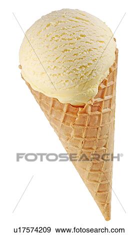 Vanilla Ice Cream Cone on White - Non Exclusive View Large Photo Image Stock Photo - Vanilla Ice Cream Cone on White - Non Exclusive. Fotosearch
