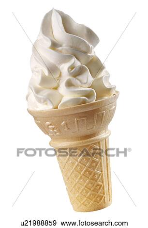 Vanilla Ice Cream Cone on White - Non Exclusive View Large Photo Image Stock Photo - Vanilla Ice Cream Cone on White - Non Exclusive. Fotosearch