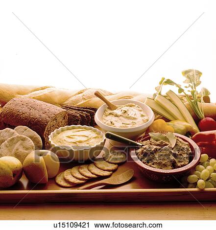 Stock Image - Bread and Dips. Fotosearch