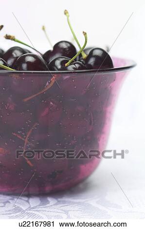 Stock Image - Black Cherries. Fotosearch