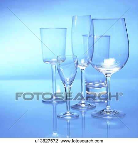Stock Image - Glasses on Blue. Fotosearch