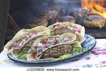 Stock Image - Lamb Burger Wrap. Fotosearch