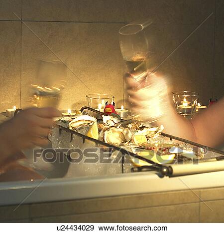 Oysters and Champagne in the Bath View Large Photo Image Stock Photo - Oysters and Champagne in the Bath. Fotosearch