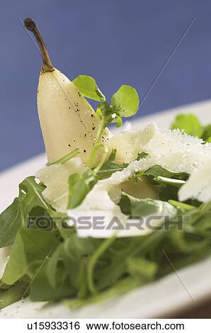 Stock Photograph - Pear and Rocket Salad. Fotosearch