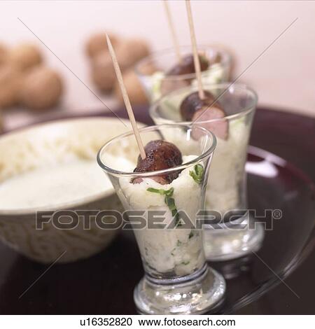 Stock Image - Sausage and Mash Dips. Fotosearch