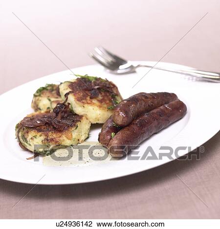 Sausages and Fried Potato View Large Photo Image Stock Image - Sausages and Fried Potato. Fotosearch