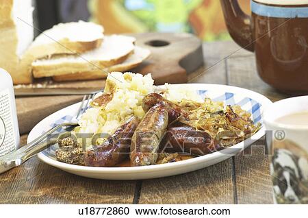 Sausages and Mashed Potato View Large Photo Image Stock Image - Sausages and Mashed Potato. Fotosearch